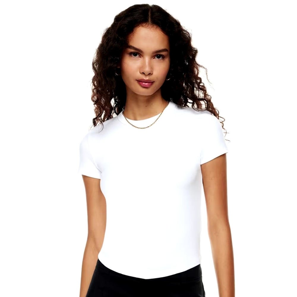 Aritzia Sunday Best Little Ribbed Hip Length, White L